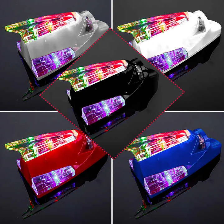 كشافات خلفية للسيارة تعمل على شكل زعانف شريط إضاءة أمامي للسيارة مزود بإضاءة LED Car Wind Wave Shark Fin Tail Light Taillight Antenna Power Tail Light Car Decoration Colorful LED Light