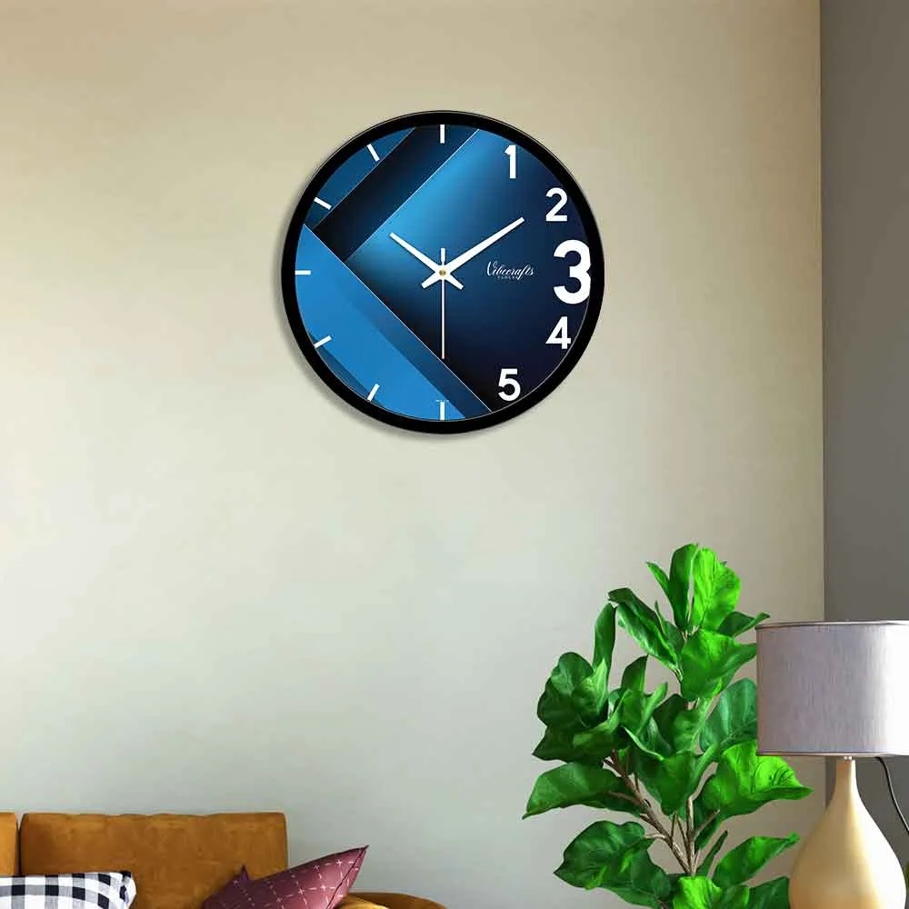 3D Blue And Black Colorful Designer Wall Clock