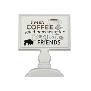 BFLO Fresh Coffee Wooden Tabletop Sign