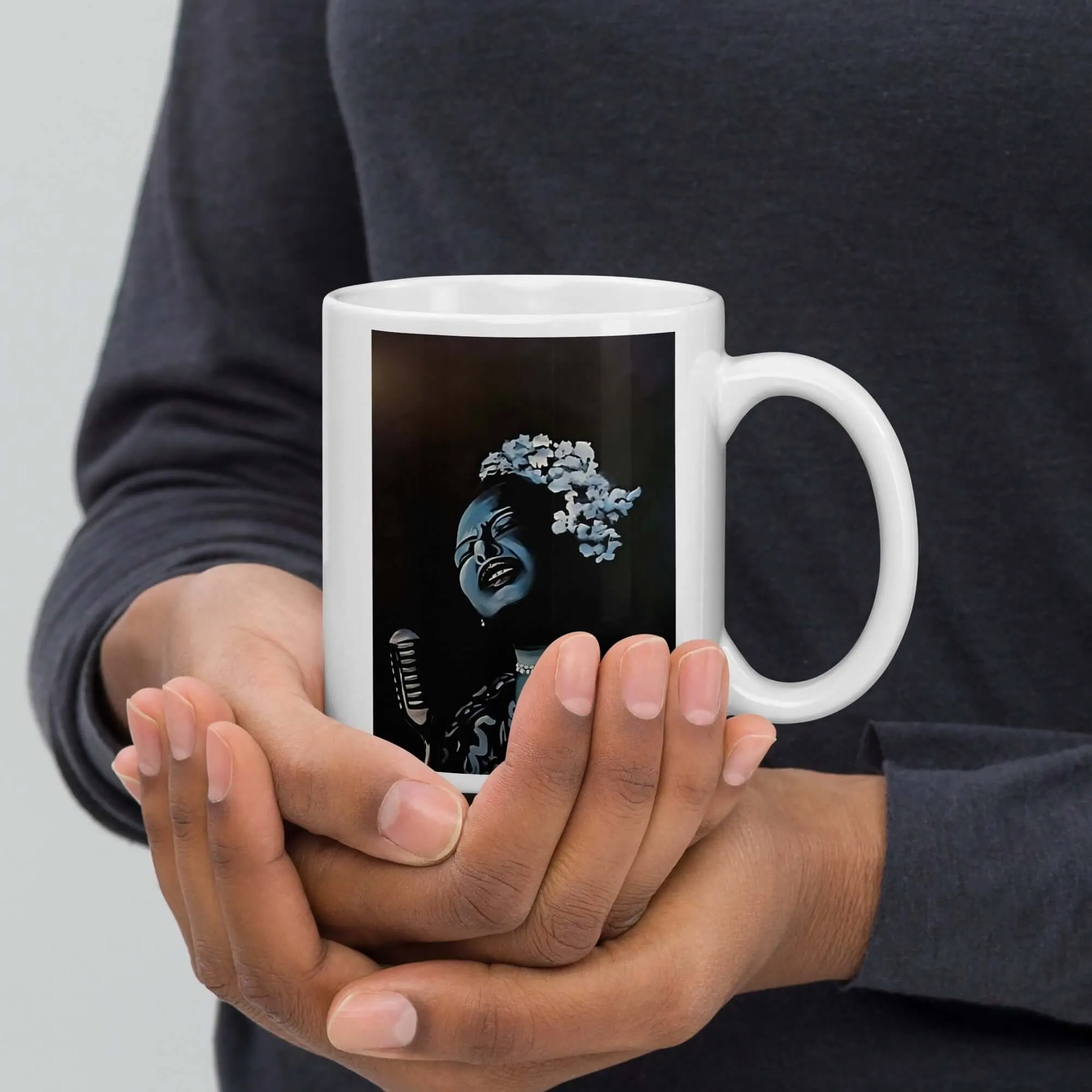 Billie's Blues Ceramic Mug / Coffee or Tea Cup / Black Art / African American Art / Billie Holiday / Positive Black Images
