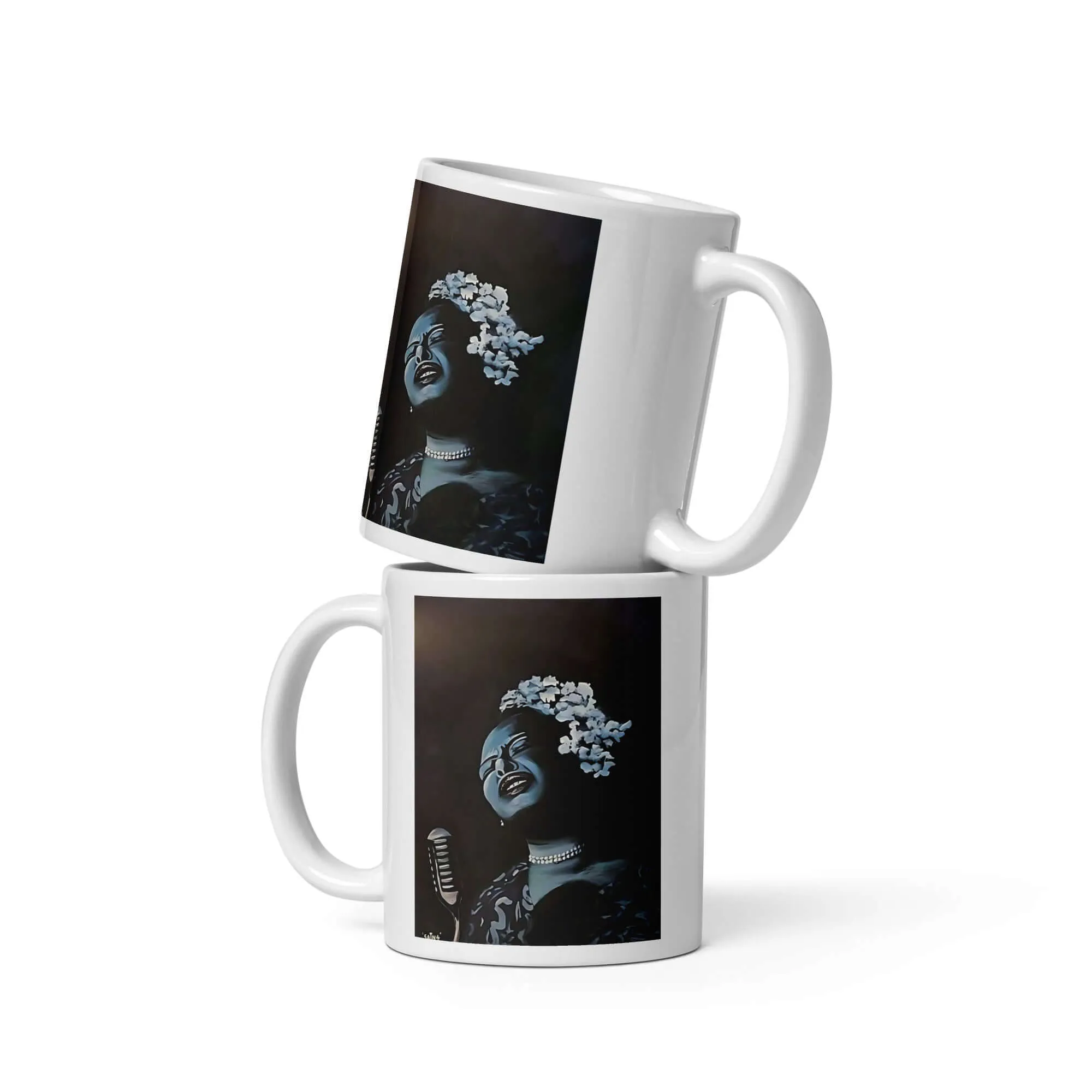 Billie's Blues Ceramic Mug / Coffee or Tea Cup / Black Art / African American Art / Billie Holiday / Positive Black Images