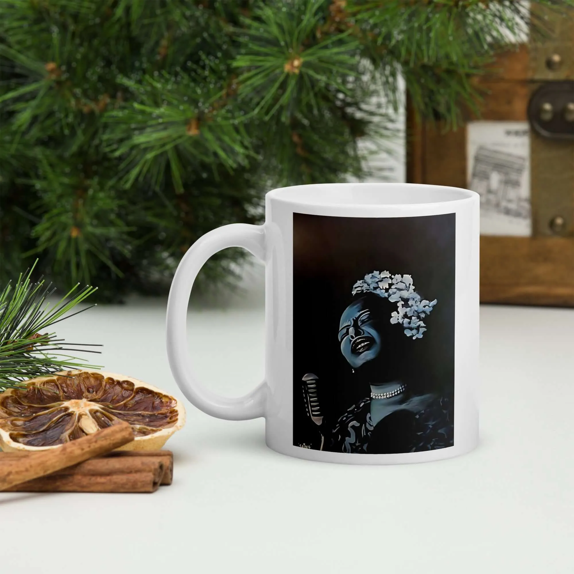 Billie's Blues Ceramic Mug / Coffee or Tea Cup / Black Art / African American Art / Billie Holiday / Positive Black Images