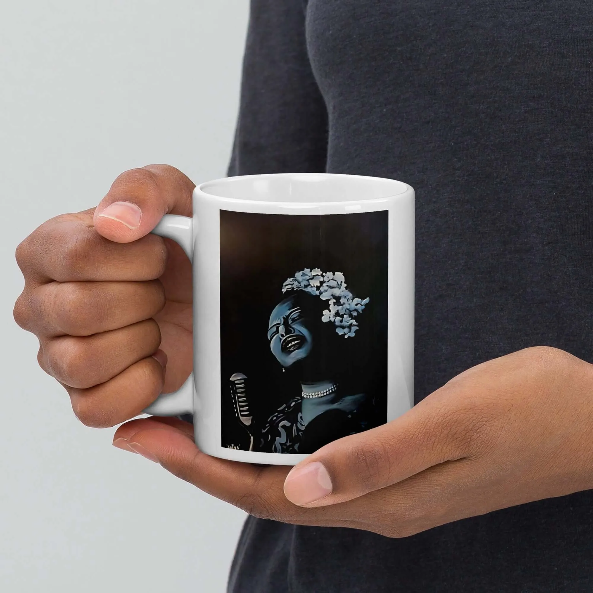 Billie's Blues Ceramic Mug / Coffee or Tea Cup / Black Art / African American Art / Billie Holiday / Positive Black Images