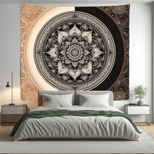 Bohemian Clouded Raven Indian Mandala Tapestry Psychedelic Wall Hanging Boho Decor