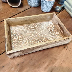 Carved Wood Serving Tray