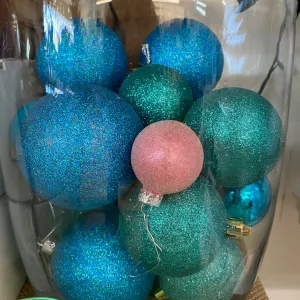 Christmas Ornaments Blue & Pink  Ball