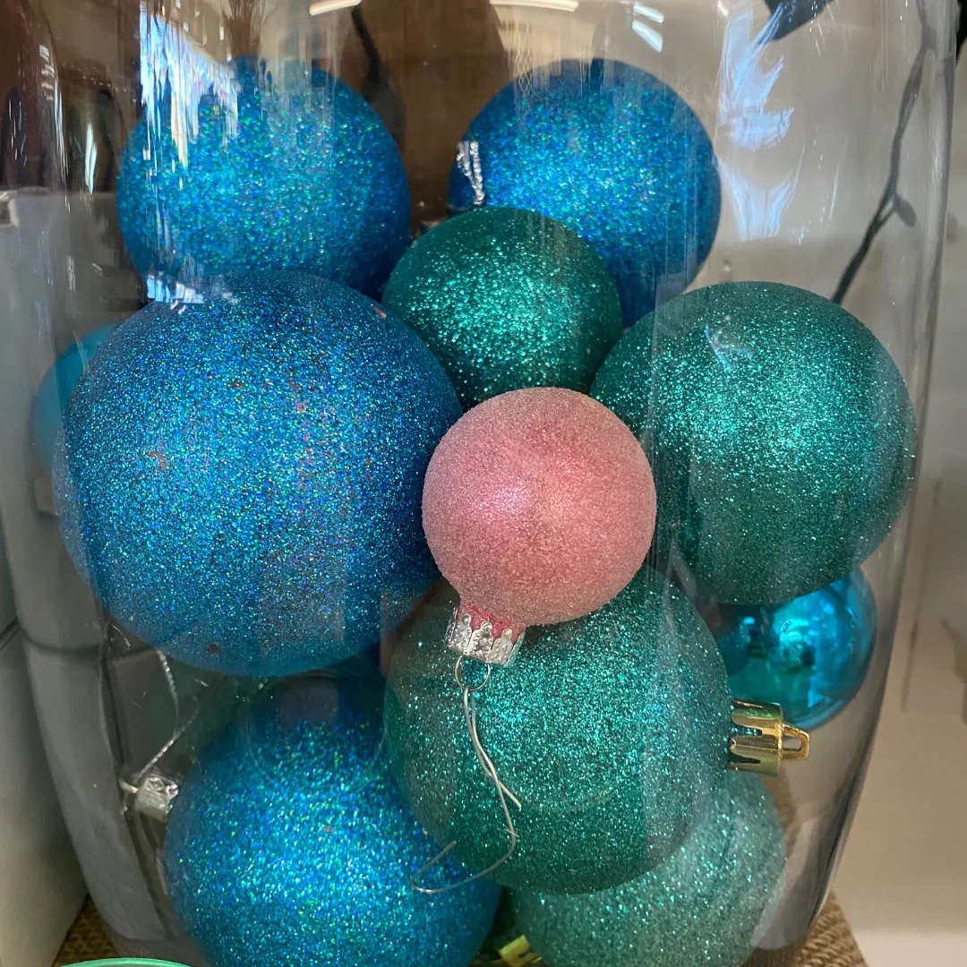 Christmas Ornaments Blue & Pink  Ball