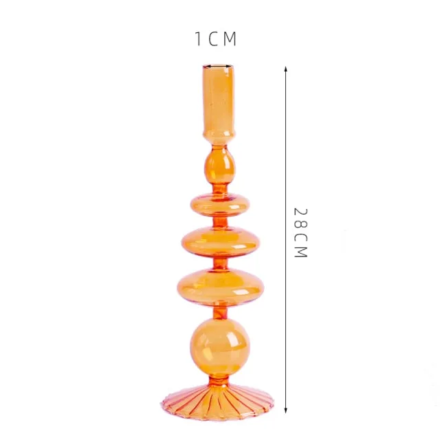 Colorful Glass Sculptural Nordic Candleholder