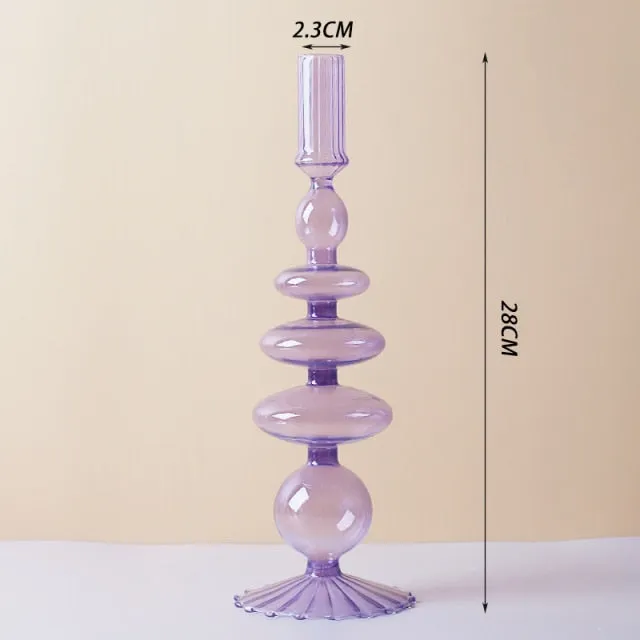 Colorful Glass Sculptural Nordic Candleholder