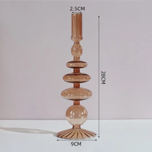 Colorful Glass Sculptural Nordic Candleholder