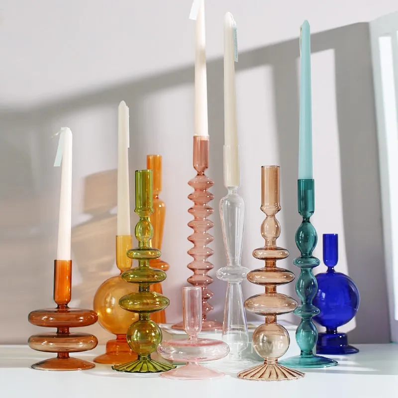 Colorful Glass Sculptural Nordic Candleholder