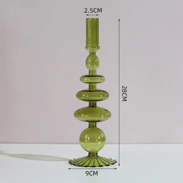Colorful Glass Sculptural Nordic Candleholder