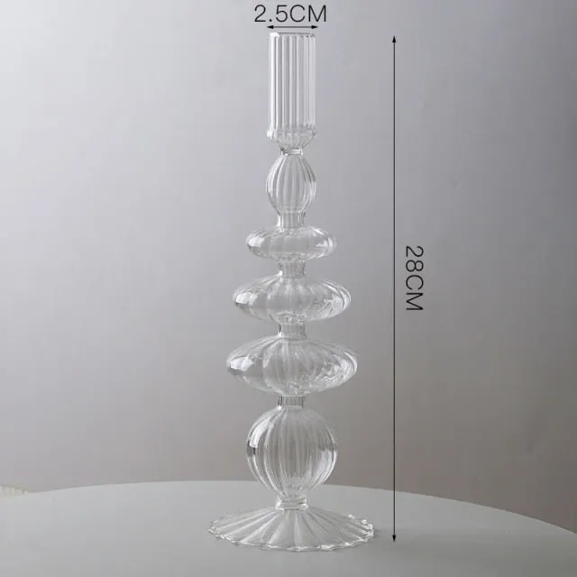 Colorful Glass Sculptural Nordic Candleholder