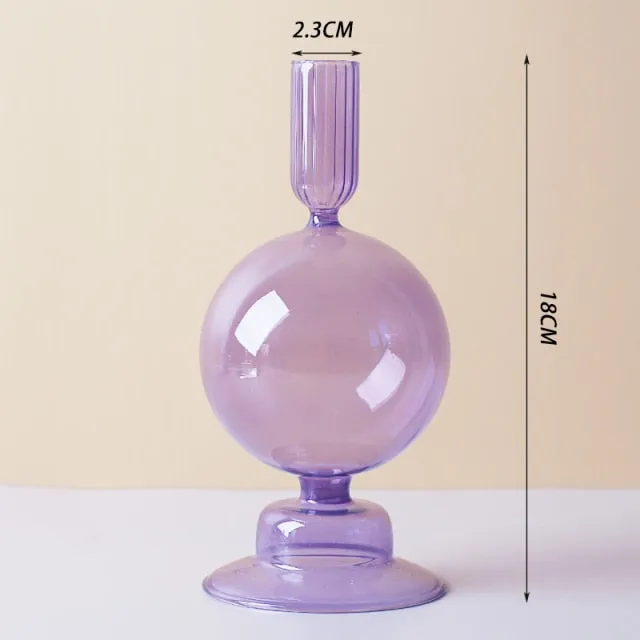 Colorful Glass Sculptural Nordic Candleholder