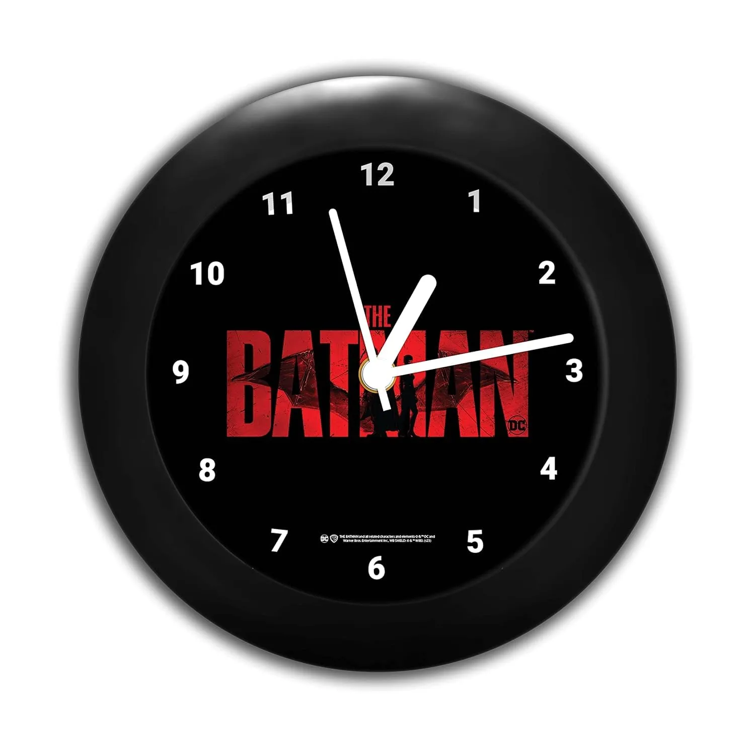 Epic Stuff - The Batman - The Batman Logo Design Plastic Round Table Clock (with Numbering) - Officially Licensed by Warner Bros, USA