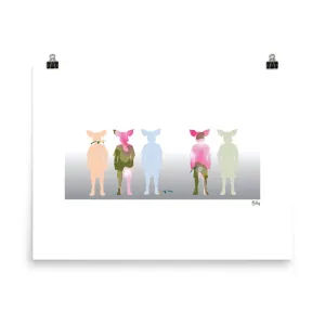 Flower Pigs 18x24 w/o Frame