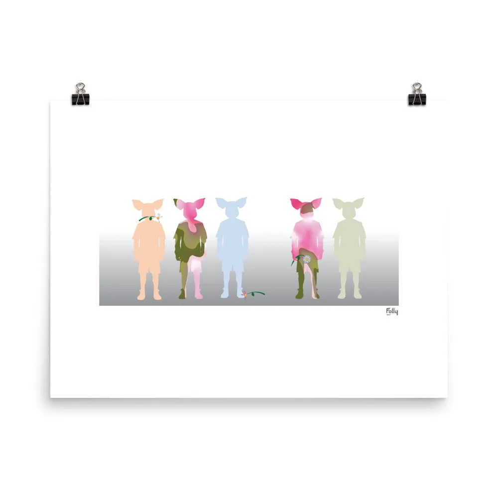 Flower Pigs 18x24 w/o Frame