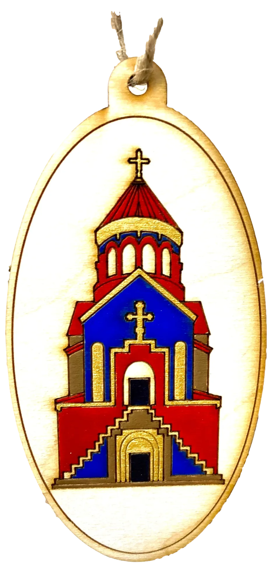 Hand-Painted Wooden Ornaments "Chapel Series"
