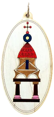 Hand-Painted Wooden Ornaments "Chapel Series"