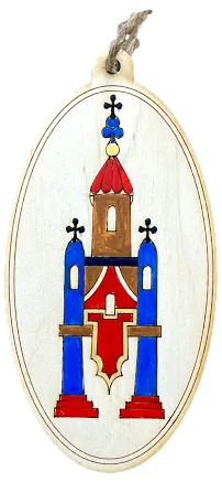 Hand-Painted Wooden Ornaments "Chapel Series"