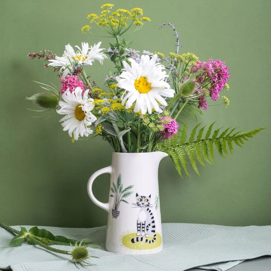 Handmade Ceramic Cat Tall Jug x 2