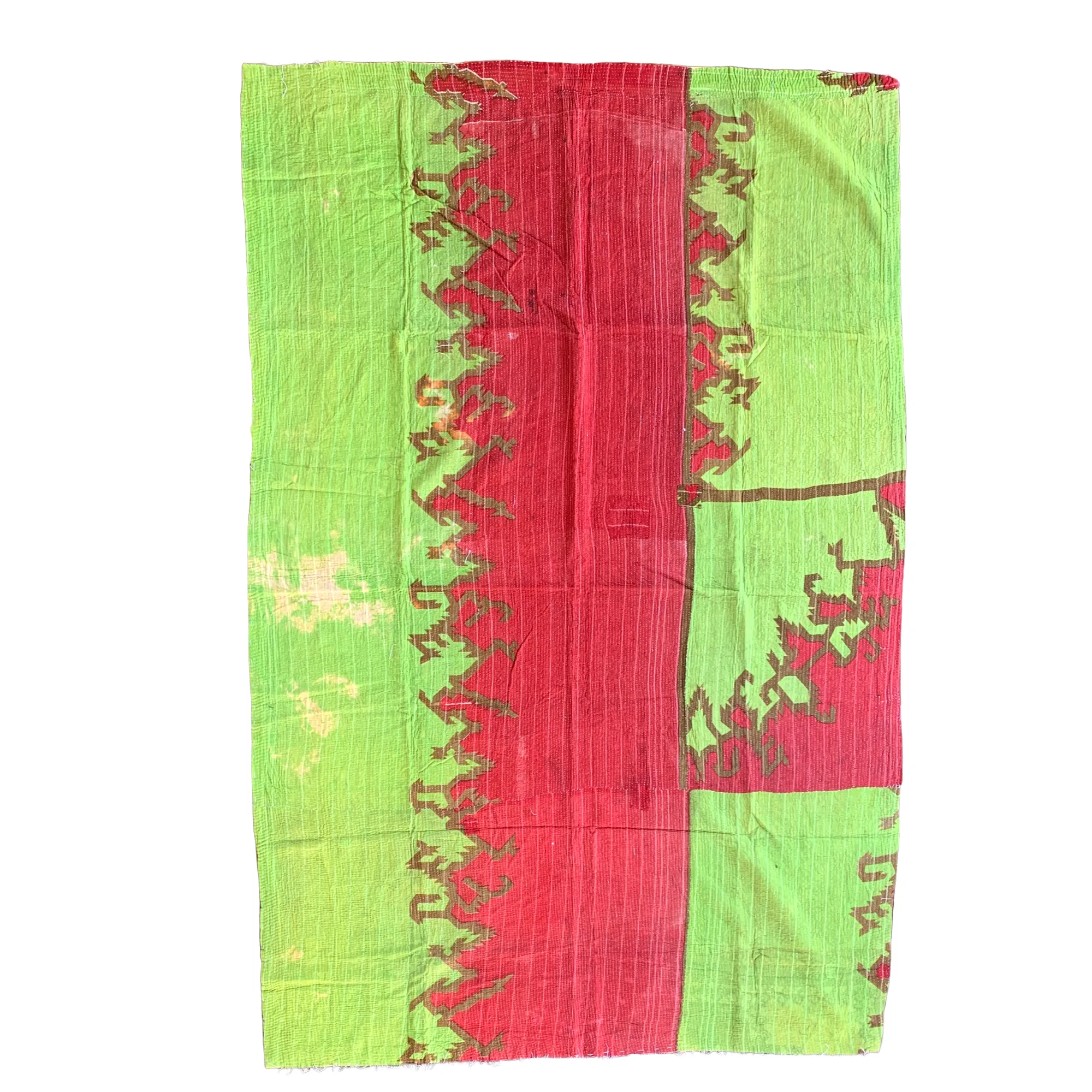 Indian Handmade Reversible Vintage Kantha Auilt Bedspread Neelu