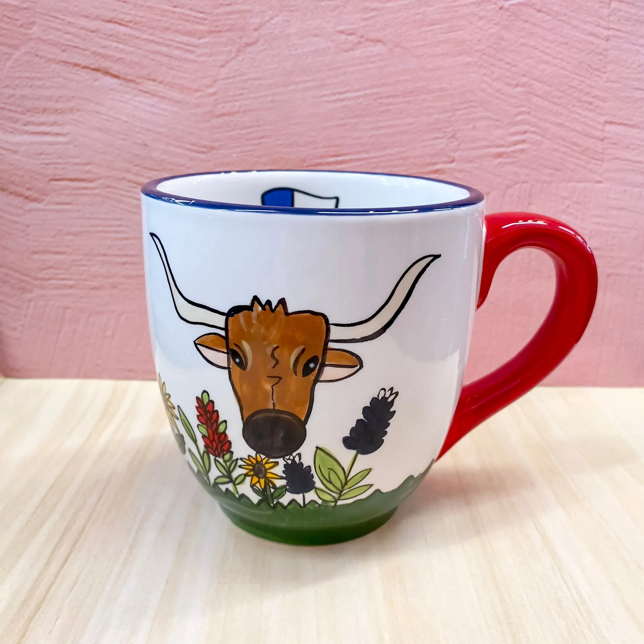 Longhorn God Bless Texas Mug