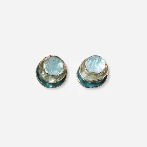 Ocean hand-painted earrings