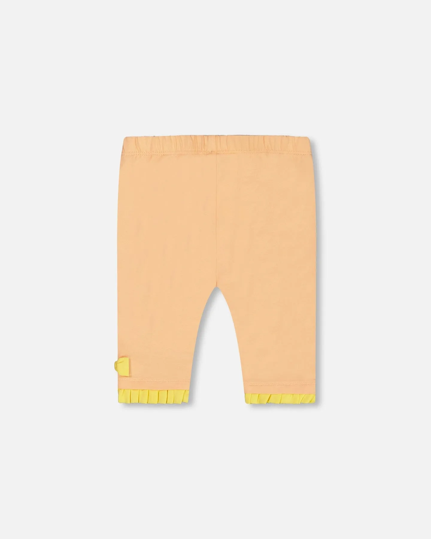 Organic Cotton Biker Short With Frills Light Orange And Yellow