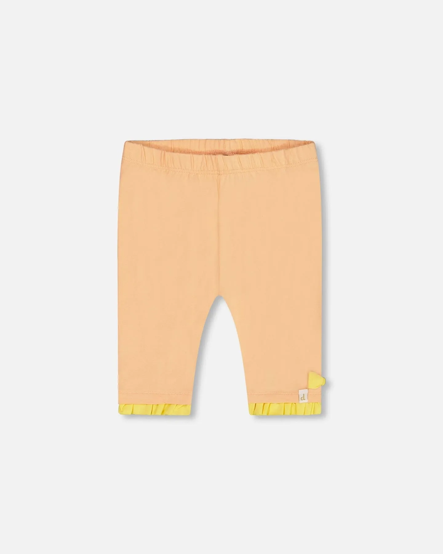 Organic Cotton Biker Short With Frills Light Orange And Yellow