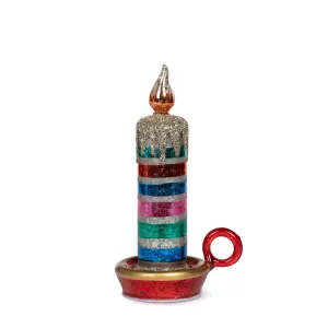 Retro Stripe Glass Tabletop Candle - 2 Sizes