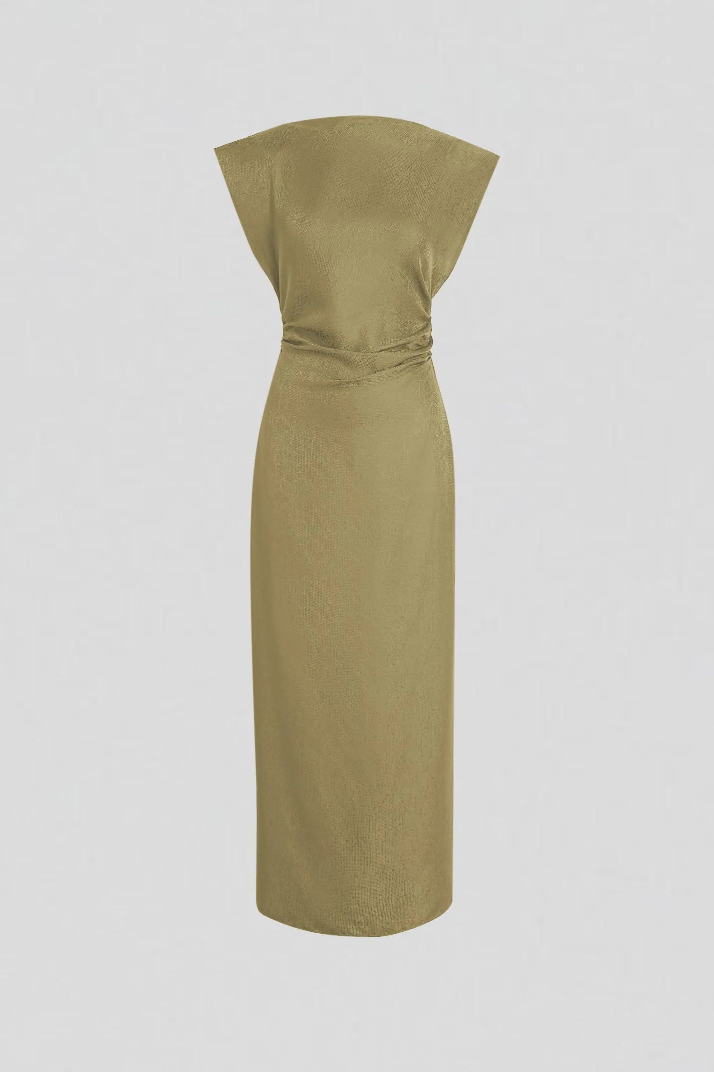 Silk Jacquard Dress - Olive