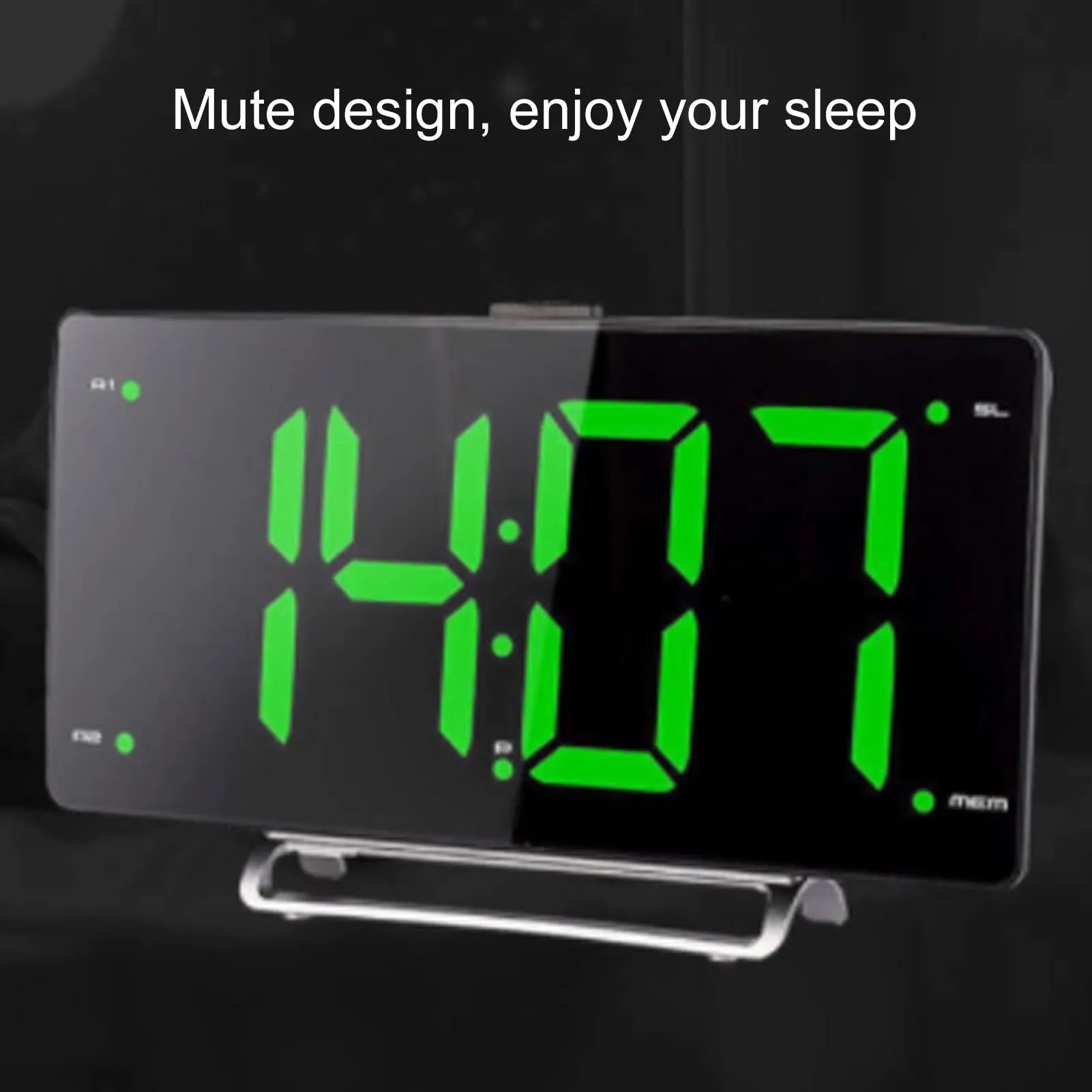 TUORE Desk Clock, LED Clock Large Screen Mute Design 9 Lighting Modes for Office for Bedroom for Dormitory