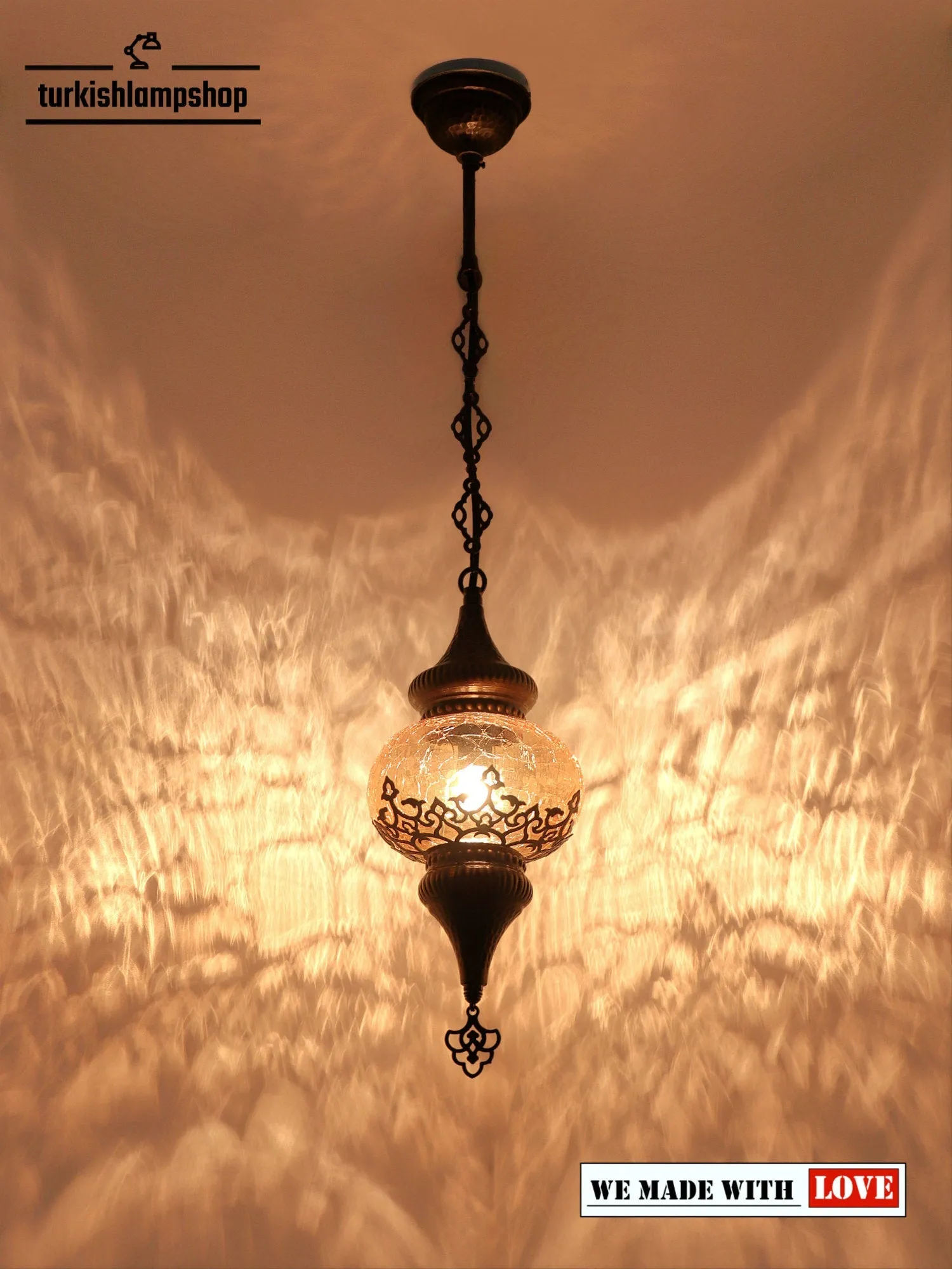Turkish Glass Living Room Hanging Lamp Different Colors