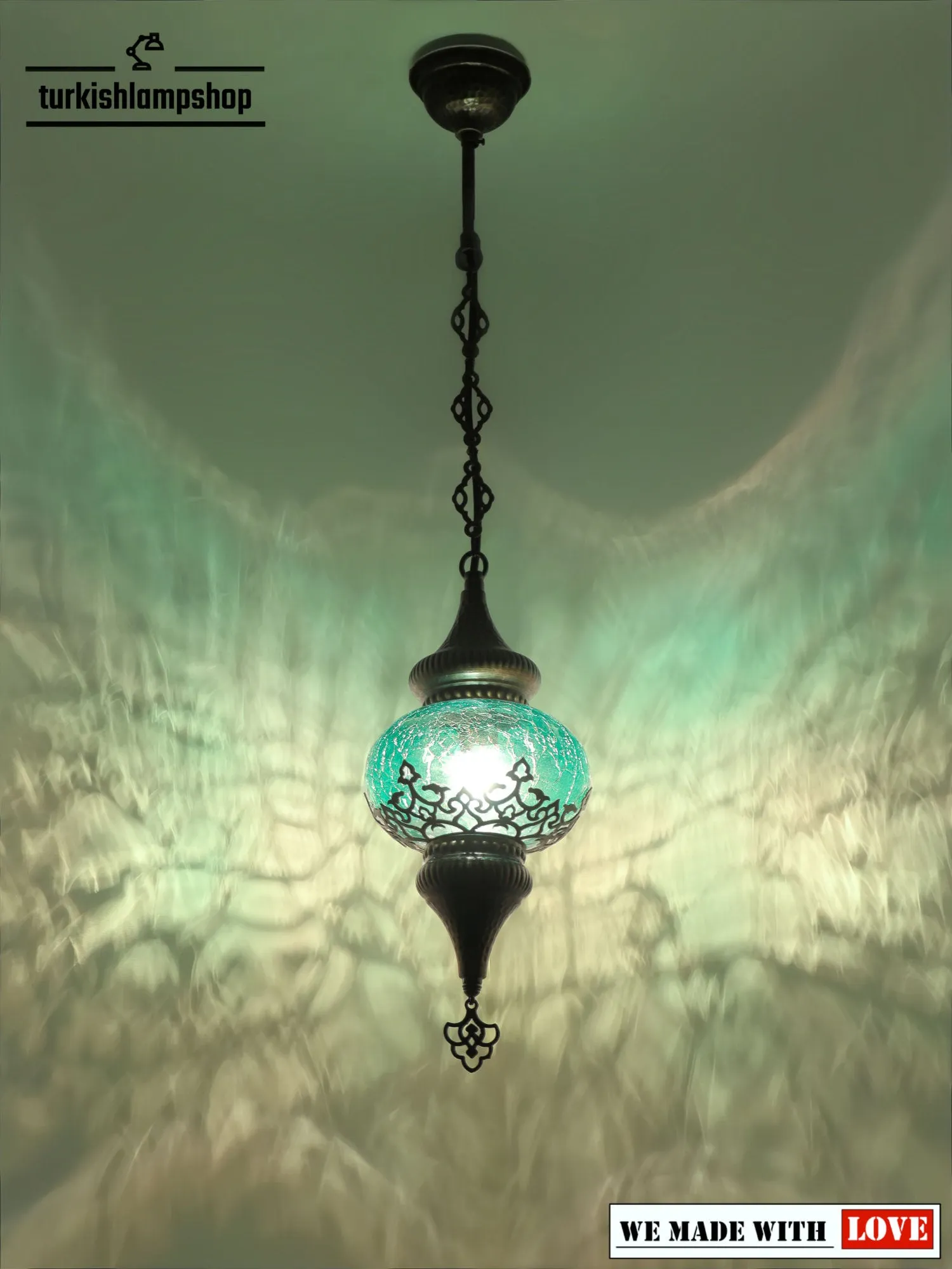 Turkish Glass Living Room Hanging Lamp Different Colors