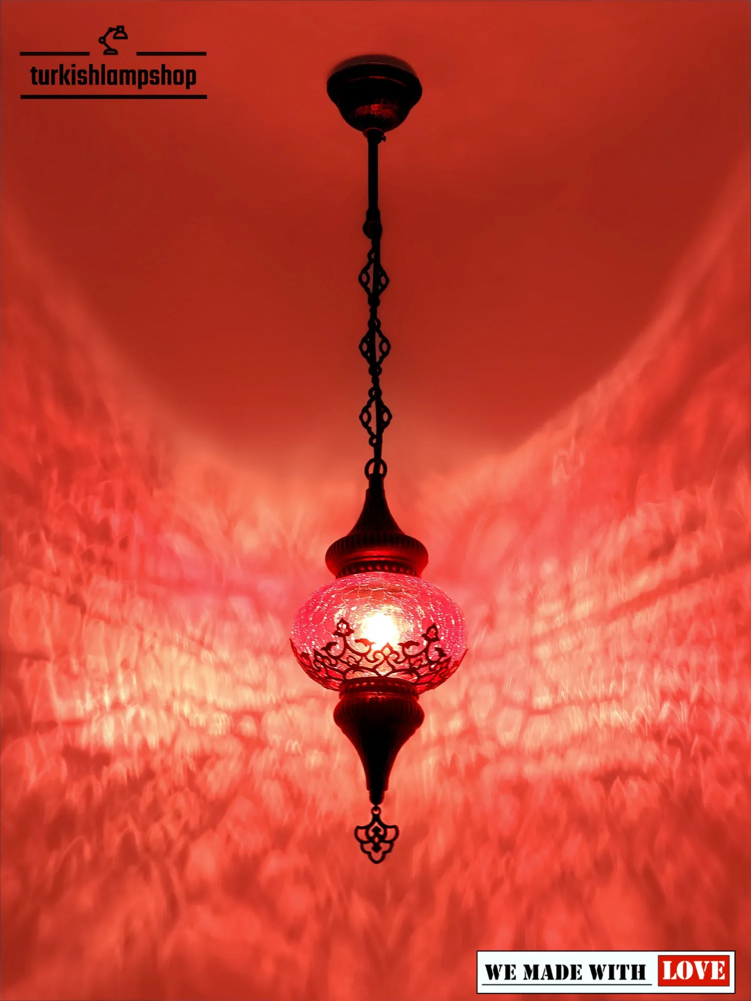 Turkish Glass Living Room Hanging Lamp Different Colors