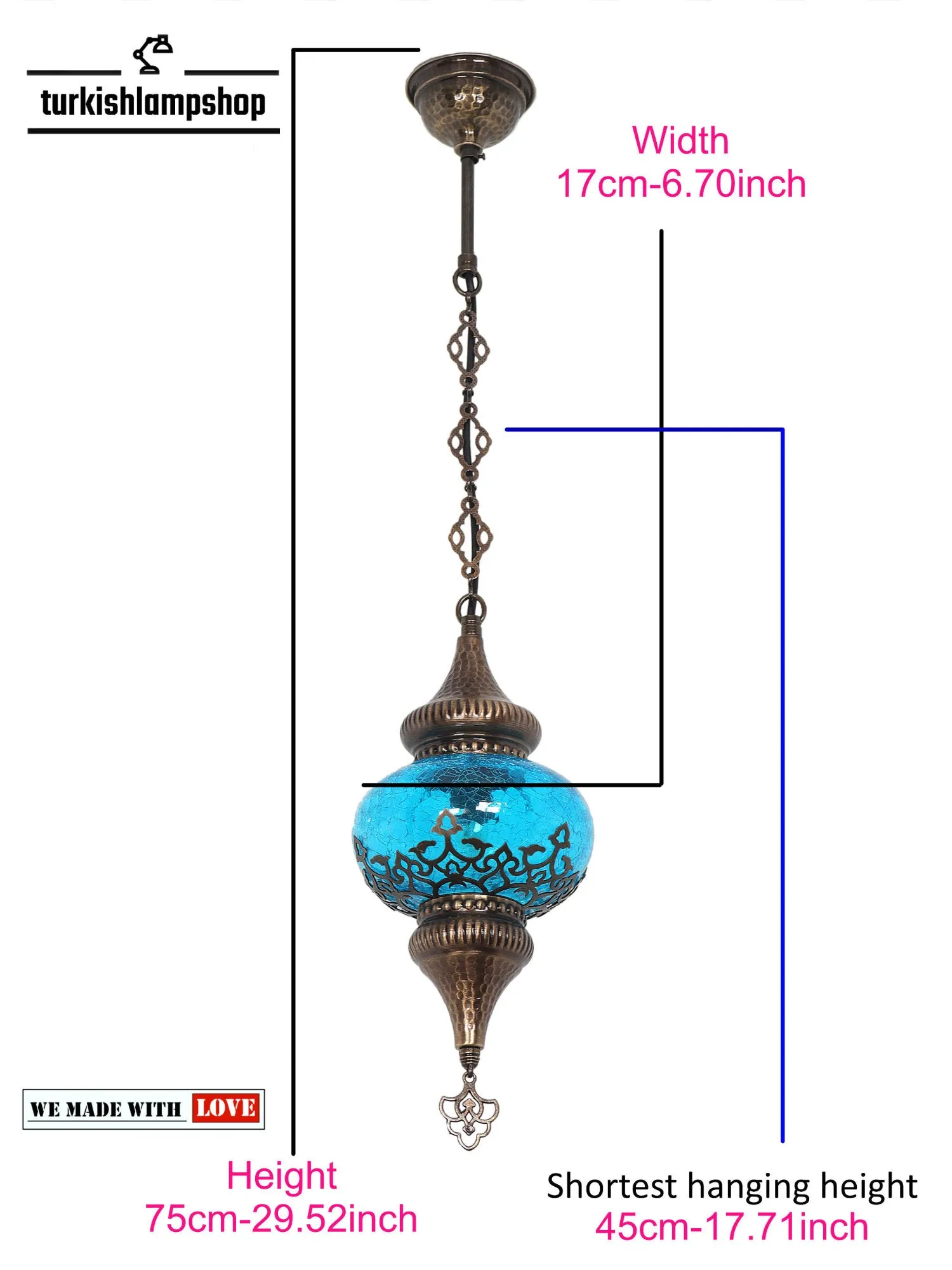 Turkish Glass Living Room Hanging Lamp Different Colors