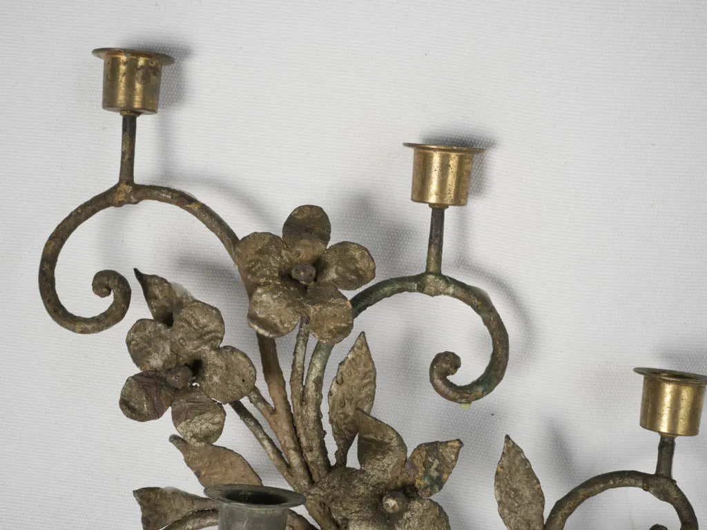 Vintage 11-Light Wall Candelabra, Early 20th Century 26¾"